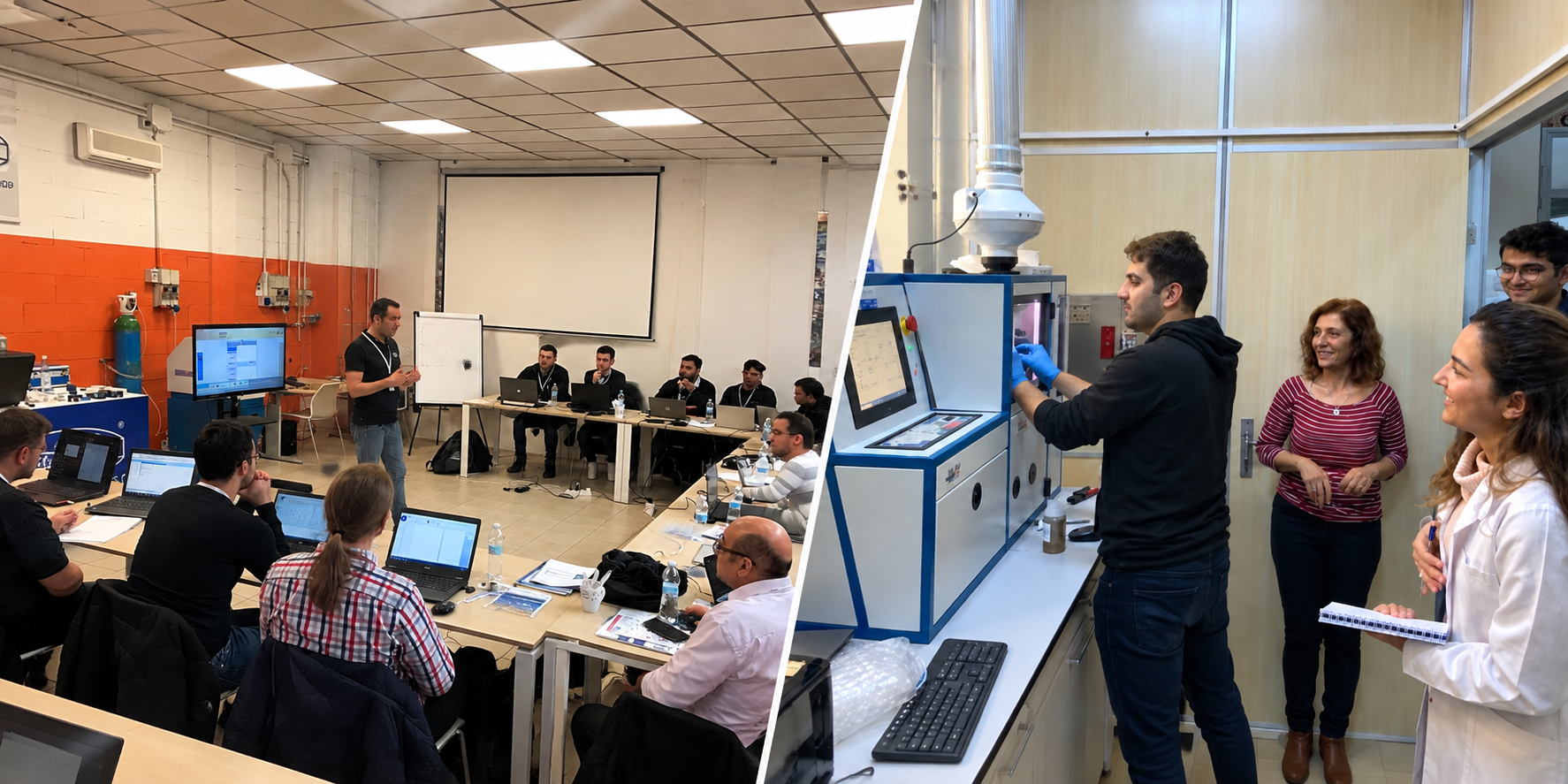 Technical training session and practical equipment instruction